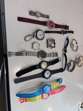 Mixed Lot of 14 Assorted Wrist & Pocket Watches - Multicolor vintage and new